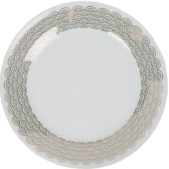 Gifi Vaisselle Et Accessoires De Table^Assiette à dessert blanche bordure dorée vague seigaiha