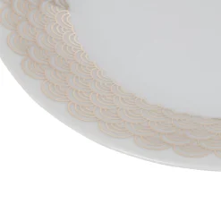 Gifi Vaisselle Et Accessoires De Table^Assiette à dessert blanche bordure dorée vague seigaiha