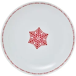 Gifi Vaisselle Et Accessoires De Table^Assiette à dessert blanche décor flocon rouge