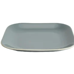 Gifi Vaisselle Et Accessoires De Table^Assiette à dessert carré en grès grise et blanche