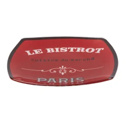 Gifi Vaisselle Et Accessoires De Table^Assiette à dessert carrée bords arrondis rouge Le bistrot