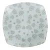 Gifi Vaisselle Et Accessoires De Table^Assiette à dessert carrée blanche fleur pissenlit gris