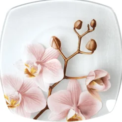 Gifi Vaisselle Et Accessoires De Table^Assiette à dessert carrée design Orchidée