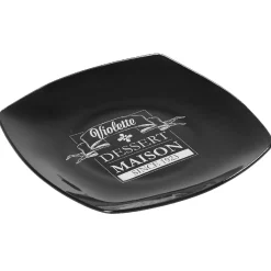 Gifi Vaisselle Et Accessoires De Table^Assiette à dessert carrée noire design dessert maison