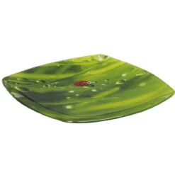 Gifi Vaisselle Et Accessoires De Table^Assiette à dessert carrée verte design coccinelle