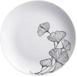 Gifi Vaisselle Et Accessoires De Table^Assiette à dessert décor fleur blanc noir