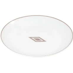 Gifi Vaisselle Et Accessoires De Table^Assiette à dessert décor gris avec liseré rouge