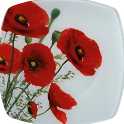 Gifi Vaisselle Et Accessoires De Table^Assiette à dessert design coquelicot