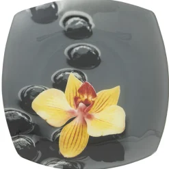 Gifi Vaisselle Et Accessoires De Table^Assiette à dessert design galets et fleur