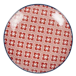 Gifi Vaisselle Et Accessoires De Table^Assiette à dessert design carreaux de ciment rouge