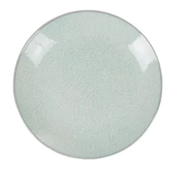 Gifi Vaisselle Et Accessoires De Table^Assiette à dessert design goutte beige liseré bleu clair