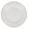 Gifi Vaisselle Et Accessoires De Table^Assiette à dessert en faïence ronde blanche relief bord noir