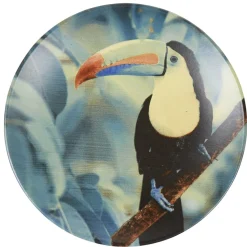 Gifi Vaisselle Et Accessoires De Table^Assiette à dessert en faïence imprimé exotique toucan