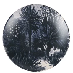 Gifi Vaisselle Et Accessoires De Table^Assiette à dessert en faïence imprimé palmiers noir gris