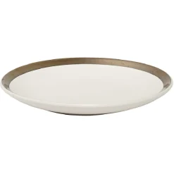 Gifi Vaisselle Et Accessoires De Table^Assiette à dessert en faïence avec liseré doré