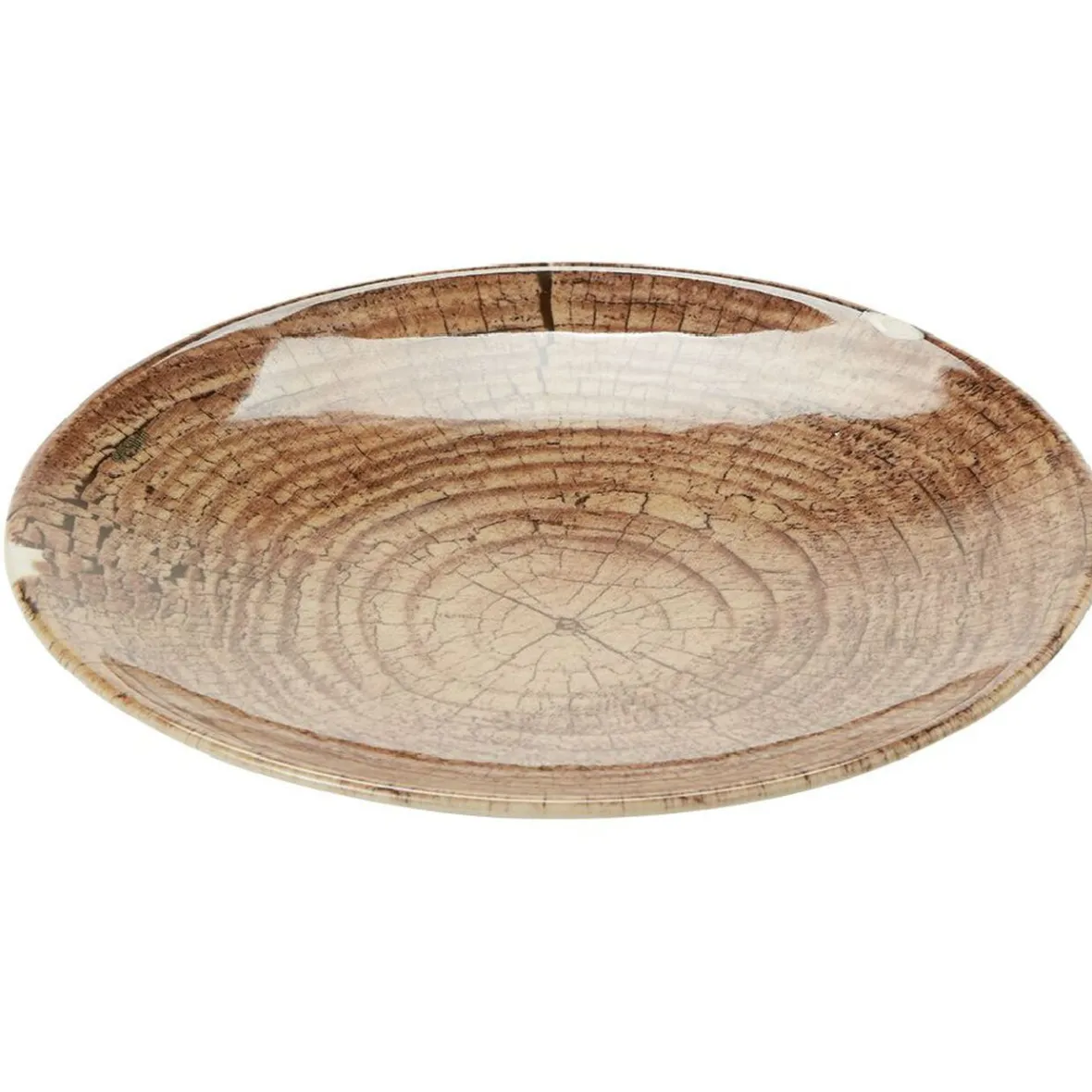 Gifi Vaisselle Et Accessoires De Table^Assiette à dessert en faïence imitation bois Ø20 cm