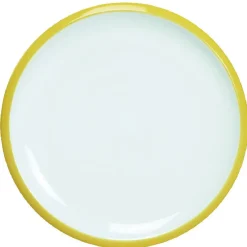 Gifi Vaisselle Et Accessoires De Table^Assiette à dessert en faience contour bicolore