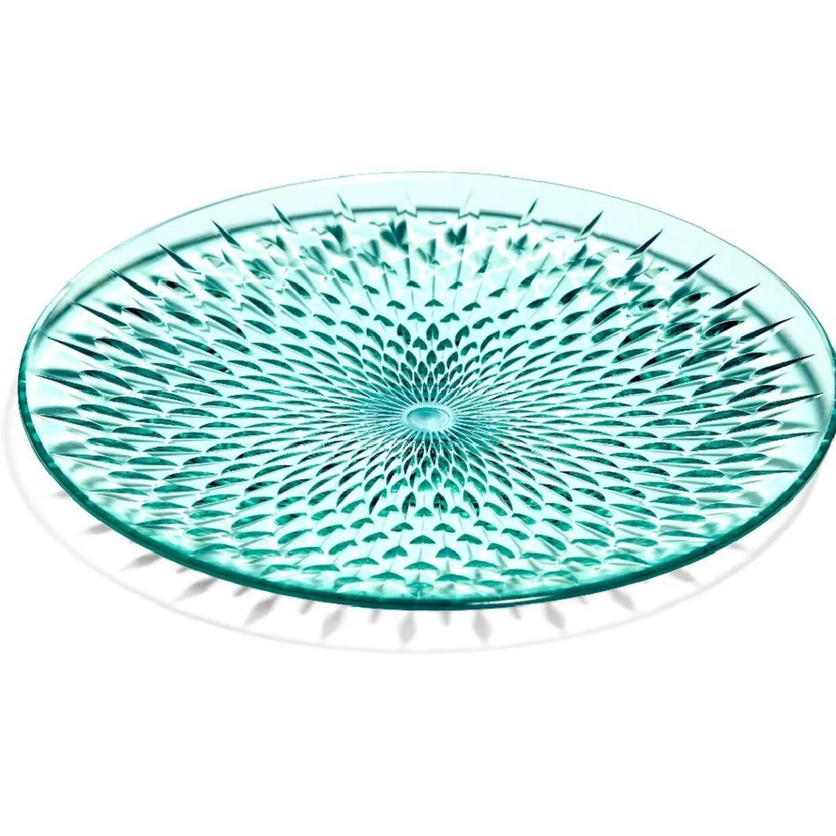 Gifi Vaisselle Et Accessoires De Table^Assiette à dessert en plastique bleu effet martelé