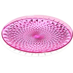 Gifi Vaisselle Et Accessoires De Table^Assiette à dessert en plastique rose effet martelé
