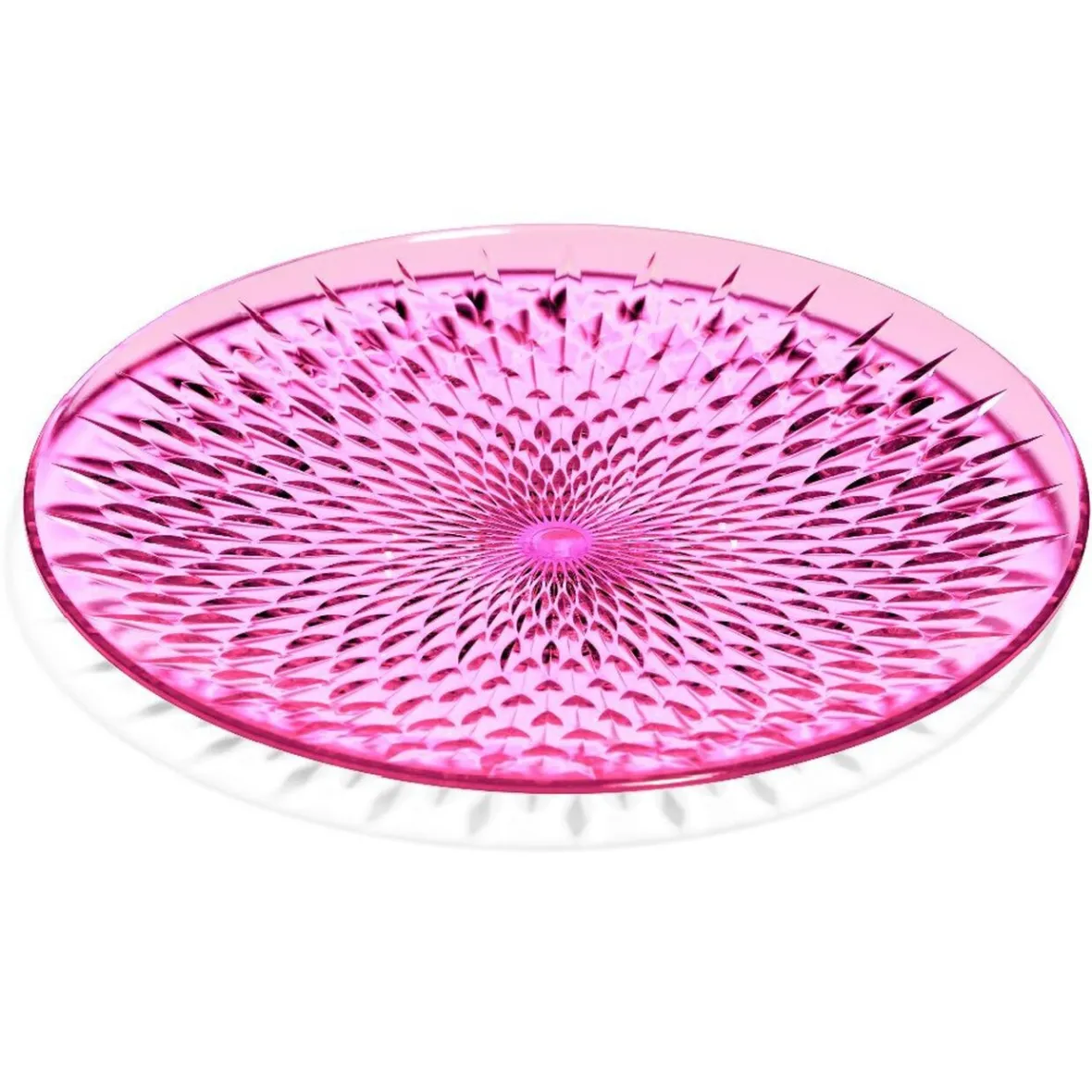 Gifi Vaisselle Et Accessoires De Table^Assiette à dessert en plastique rose effet martelé