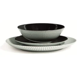 Gifi Vaisselle Et Accessoires De Table^Assiette à dessert en porcelaine décor rayures soleil