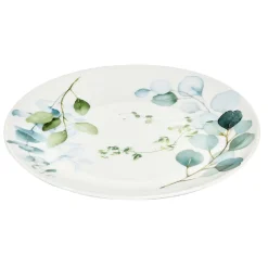 Gifi Vaisselle Et Accessoires De Table^Assiette à dessert en porcelaine blanc et vert