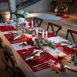 Gifi Vaisselle Et Accessoires De Table^Assiette à dessert en verre strié rouge