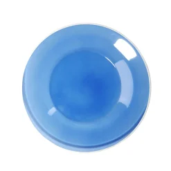 Gifi Vaisselle Et Accessoires De Table^Assiette à dessert en verre bleu bord blanc Ø20cm