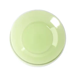 Gifi Vaisselle Et Accessoires De Table^Assiette à dessert en verre vert bord blanc Ø20cm