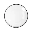 Gifi Vaisselle Et Accessoires De Table^Assiette à dessert en verre transparent bord noir Ø20cm