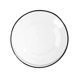 Gifi Vaisselle Et Accessoires De Table^Assiette à dessert en verre transparent bord noir Ø20cm