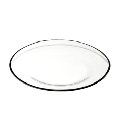 Gifi Vaisselle Et Accessoires De Table^Assiette à dessert en verre transparent bord noir Ø20cm