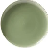 Gifi Vaisselle Et Accessoires De Table^Assiette à dessert faïence vert avec liseré crème