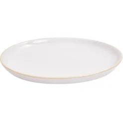 Gifi Vaisselle Et Accessoires De Table^Assiette à dessert faïence gris avec liseré crème