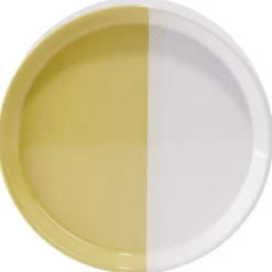 Gifi Vaisselle Et Accessoires De Table^Assiette à dessert faïence blanc et beige Ø19cm