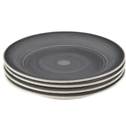 Gifi Vaisselle Et Accessoires De Table^Assiette à dessert gris effet spirale x4