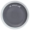 Gifi Vaisselle Et Accessoires De Table^Assiette à dessert grise contour blanc inscription Le marché