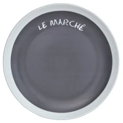 Gifi Vaisselle Et Accessoires De Table^Assiette à dessert grise contour blanc inscription Le marché