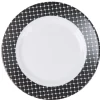 Gifi Vaisselle Et Accessoires De Table^Assiette à dessert Luminarc rebord noir à pois blancs Tiago