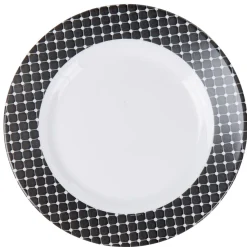 Gifi Vaisselle Et Accessoires De Table^Assiette à dessert Luminarc rebord noir à pois blancs Tiago