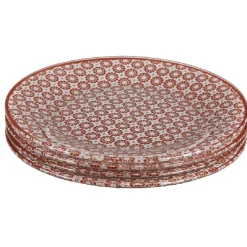 Gifi Vaisselle Et Accessoires De Table^Assiette à dessert Micro blanc et rouge fleurs à pois x4