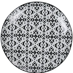 Gifi Vaisselle Et Accessoires De Table^Assiette à dessert motif berbère noir et blanc