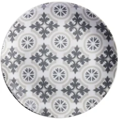 Gifi Vaisselle Et Accessoires De Table^Assiette à dessert motif carreau de ciment gris