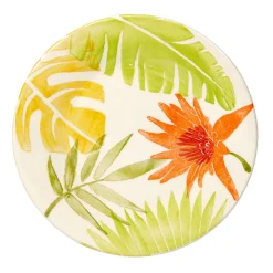 Gifi Vaisselle Et Accessoires De Table^Assiette à dessert motif feuilles tropicales