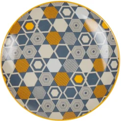 Gifi Vaisselle Et Accessoires De Table^Assiette à dessert motif hexagones multicolores