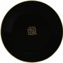 Gifi Vaisselle Et Accessoires De Table^Assiette à dessert noire design médaillon doré