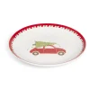 Gifi Vaisselle Et Accessoires De Table^Assiette à dessert Noël porcelaine blanche motif voiture rouge Ø19cm
