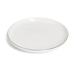 Gifi Vaisselle Et Accessoires De Table^Assiette à dessert Oslo blanche bord doré Ø19cm
