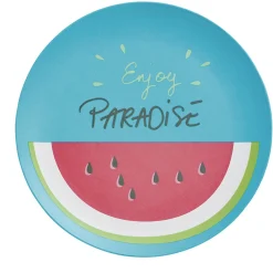 Gifi Vaisselle Et Accessoires De Table^Assiette à dessert pastèque Enjoy Paradise en plastique