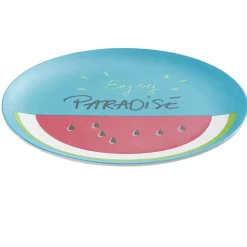 Gifi Vaisselle Et Accessoires De Table^Assiette à dessert pastèque Enjoy Paradise en plastique
